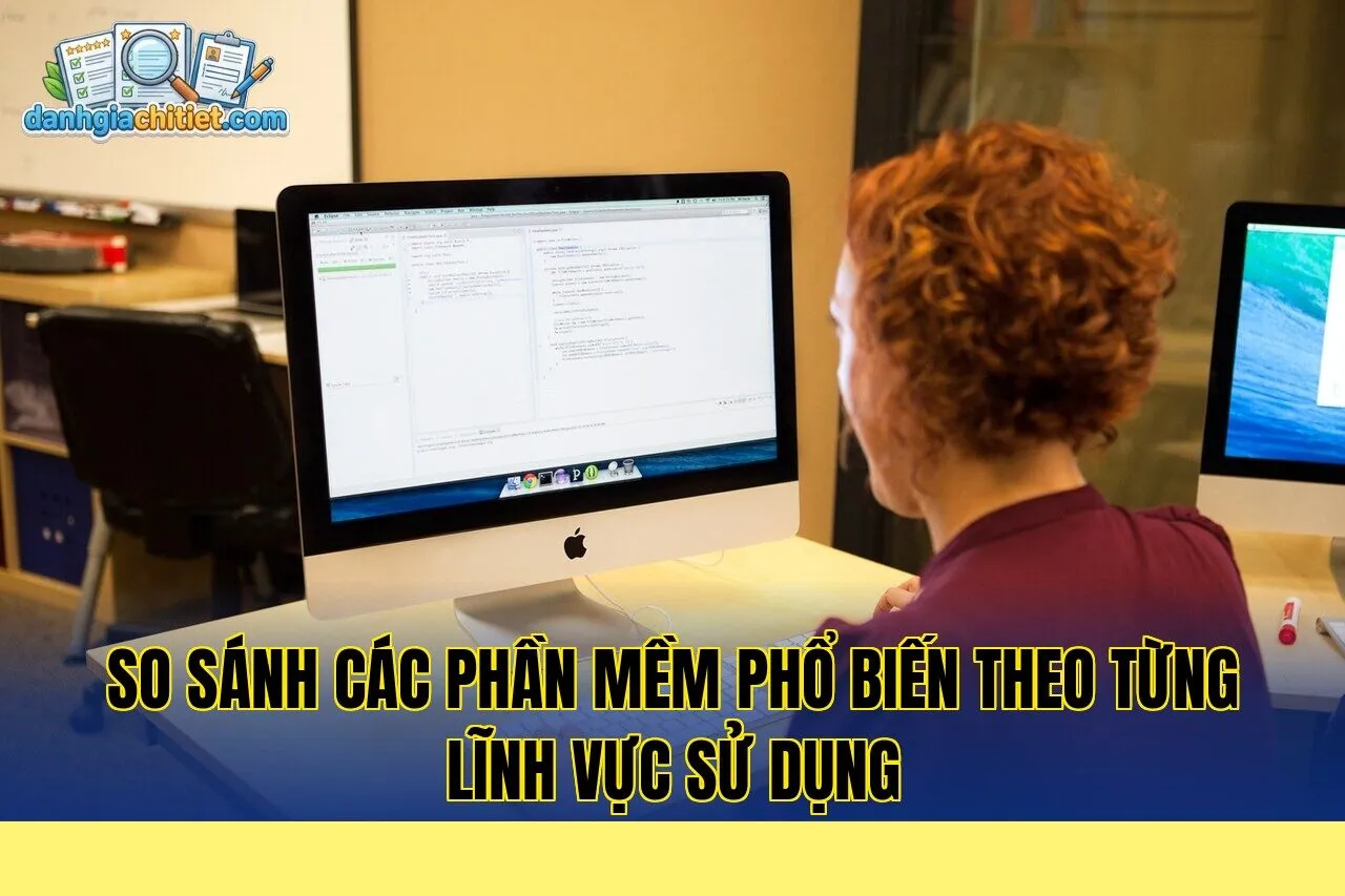 so sánh các phần mềm phổ biến theo từng lĩnh vực sử dụng