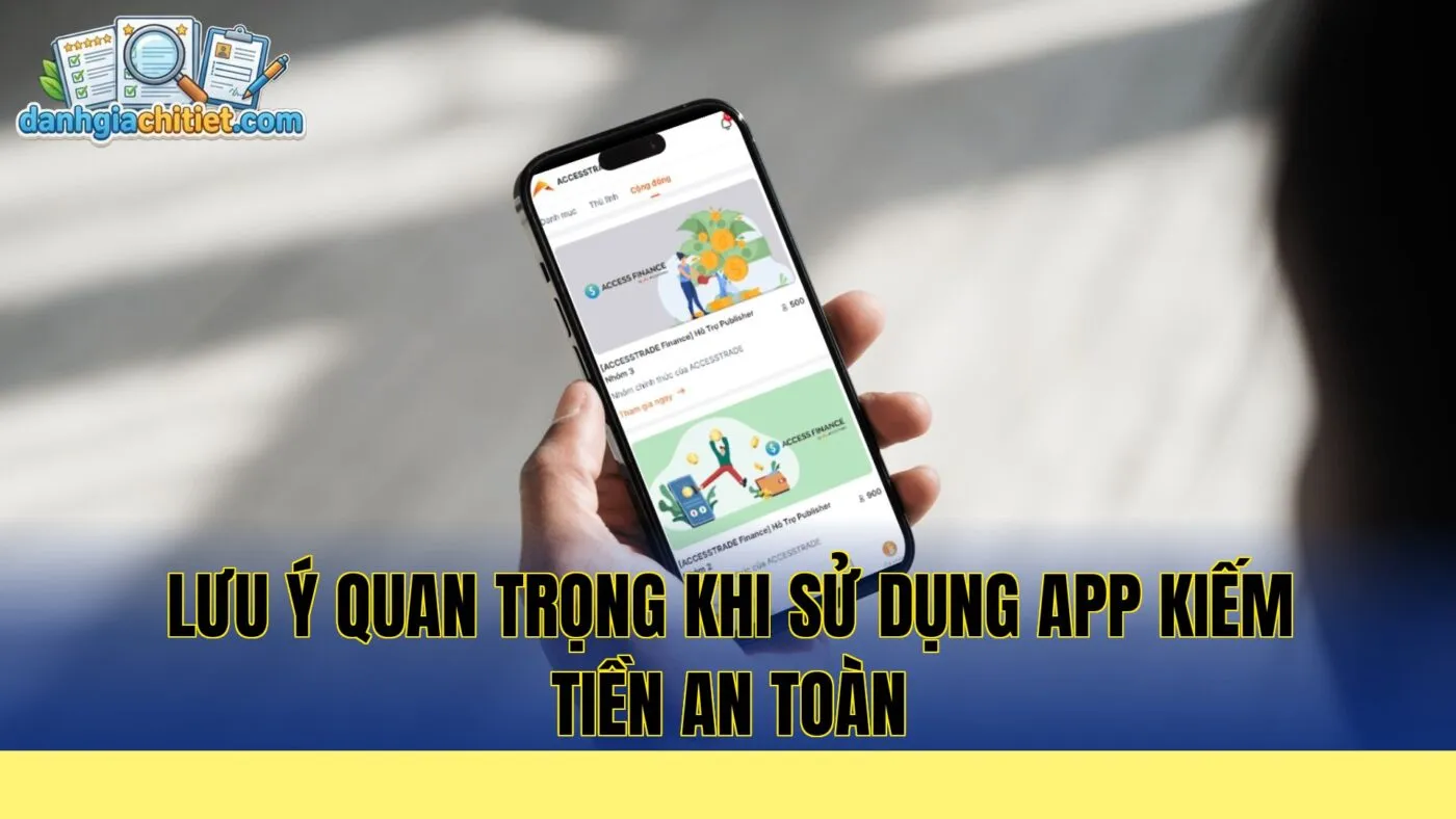 lưu ý quan trọng khi sử dụng app kiếm tiền an toàn