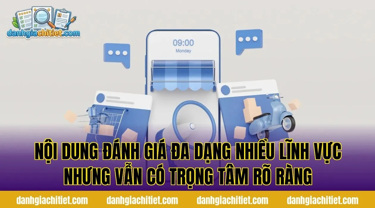 Nội dung đánh giá đa dạng nhiều lĩnh vực nhưng vẫn có trọng tâm rõ ràng