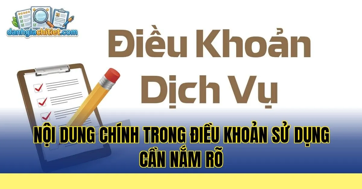 nội dung chính trong điều khoản sử dụng cần nắm rõ