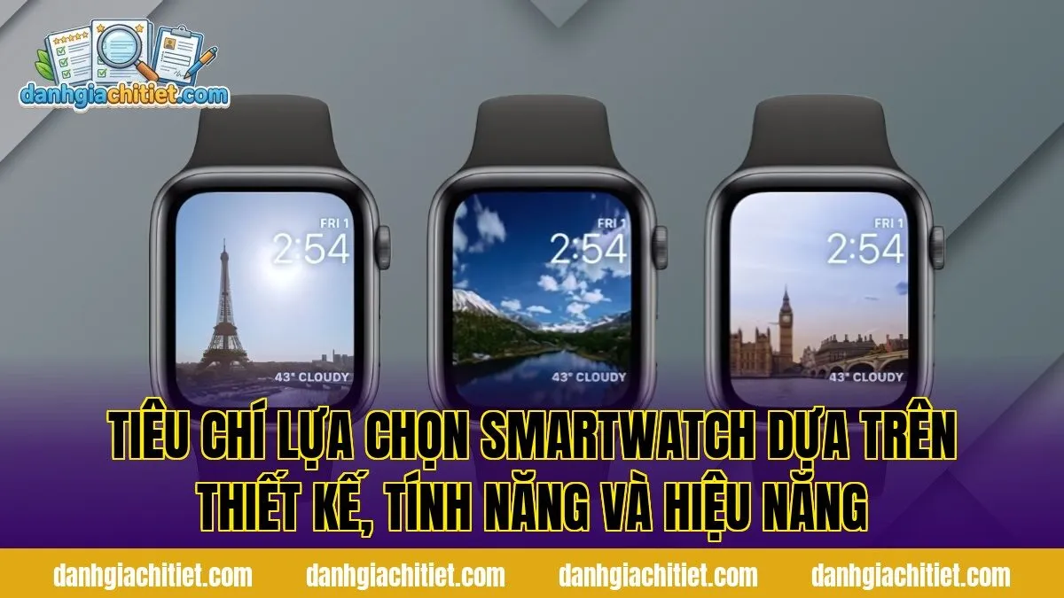 Tiêu chí lựa chọn smartwatch dựa trên thiết kế, tính năng và hiệu năng