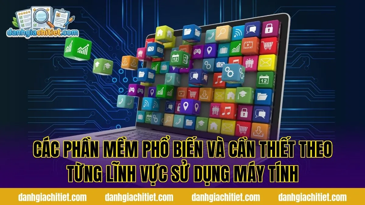 Các phần mềm phổ biến và cần thiết theo từng lĩnh vực sử dụng máy tính