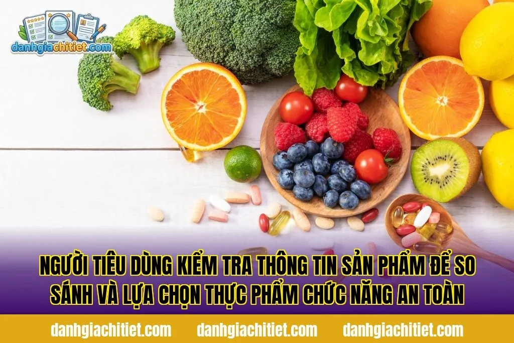 Người tiêu dùng kiểm tra thông tin sản phẩm để so sánh và lựa chọn thực phẩm chức năng an toàn