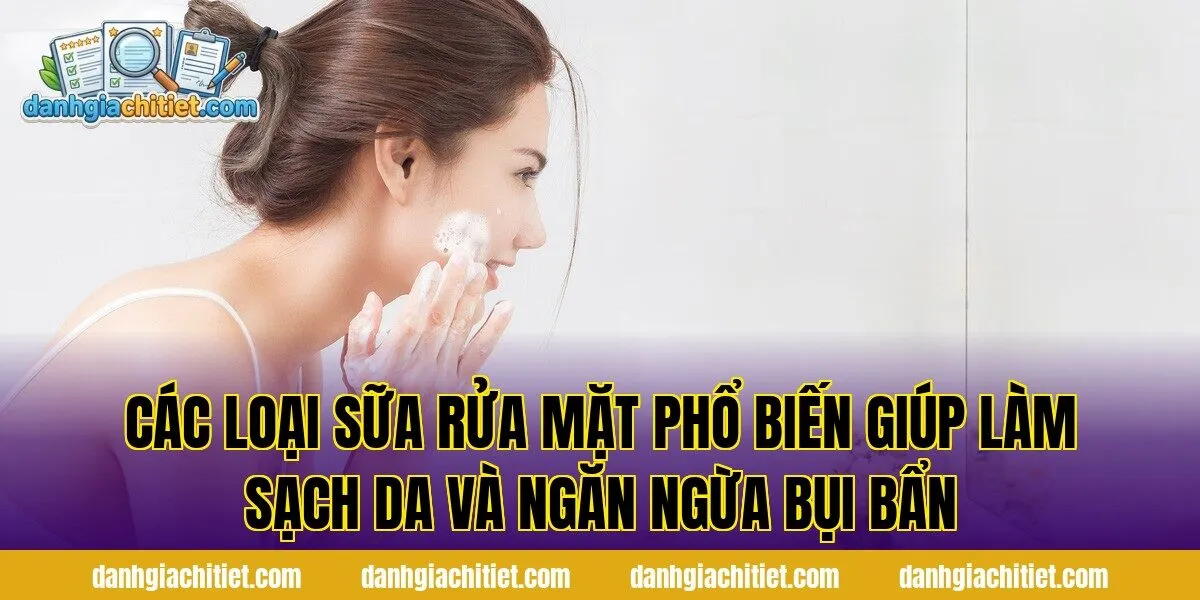 Các loại sữa rửa mặt phổ biến giúp làm sạch da và ngăn ngừa bụi bẩn
