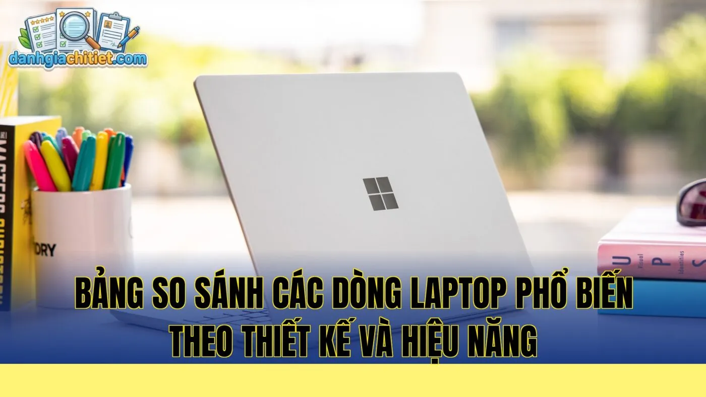 bảng so sánh các dòng laptop phổ biến theo thiết kế và hiệu năng